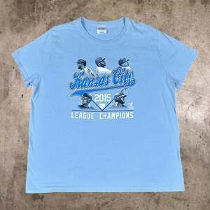 Kansas City Royals 2015 League Champion T-Shirt MLB Baseball Tee Blue Womens XL